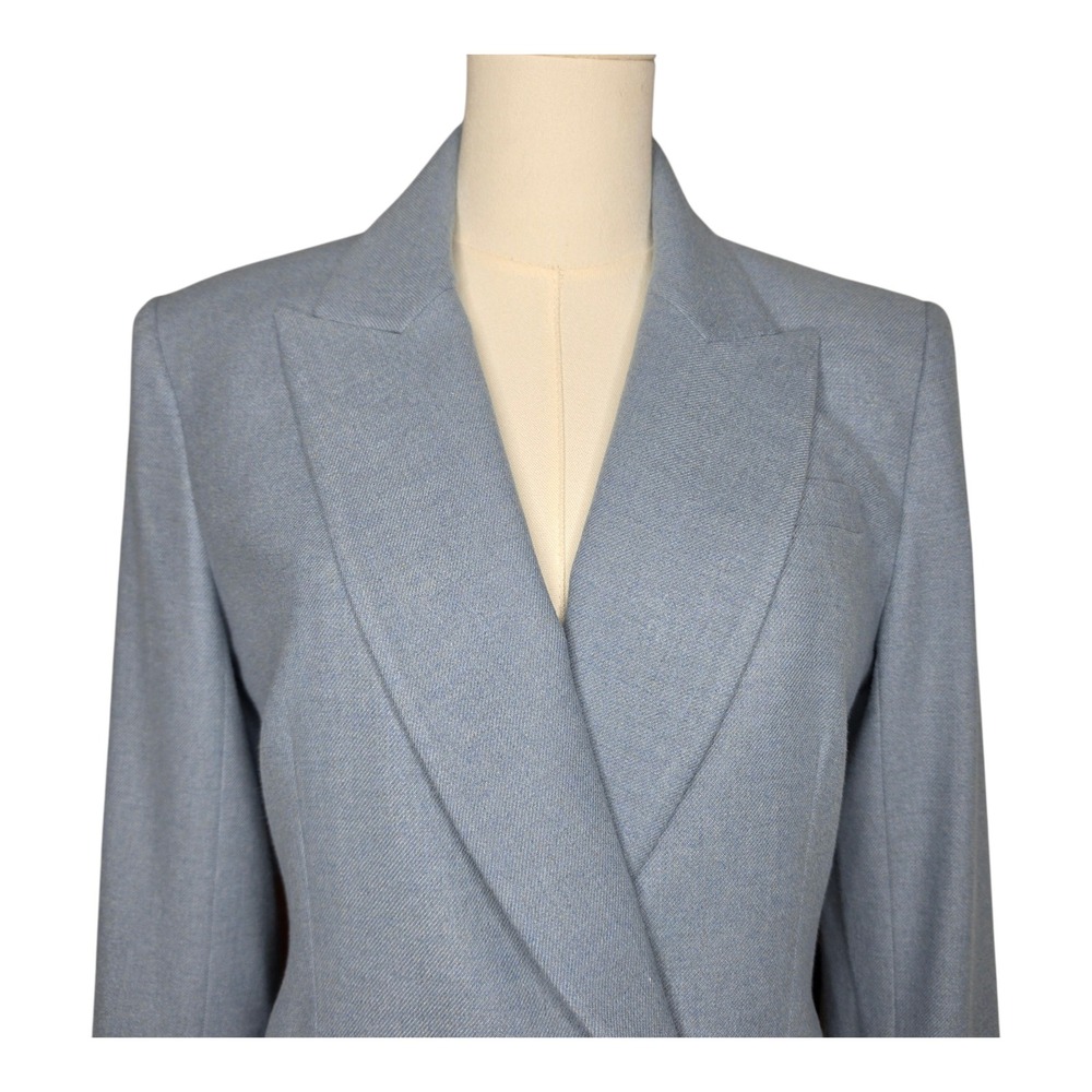 Veronica Beard Rickie Cropped Tailored Rickie Dickey Jacket Heather Smoke Blue 8 - Picture 3 of 16